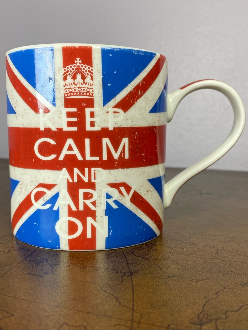 Kent Pottery Keep Calm and Carry On British Flag Union Jack Coffee Mug 12oz